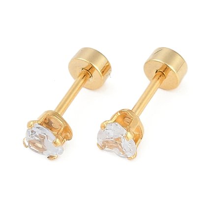 Dámska napichovacie náušnice srdiečko zlatej farby 4 mm