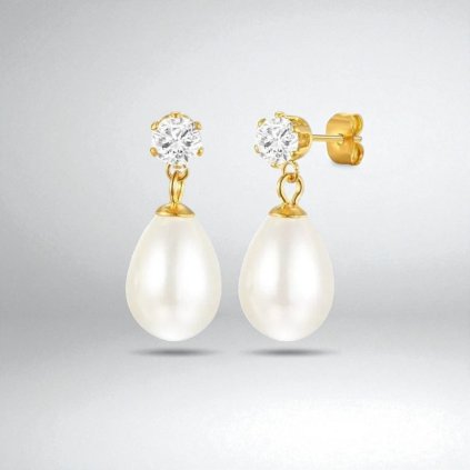 Dámske náušnice perlička so zirkónom