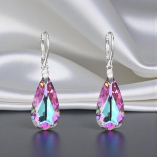 Tip na darček č. 148 - Strieborné dámske náušnice slzy Exclusive Crystal Vitrail Light Objavte jedinečné kúzlo farieb a...