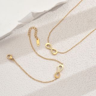 mSperk.sk - Tip na darček č. 161🤩 Elegantná súprava – Náhrdelník a náramok "Nekonečno" so zirkónmi #darček #zima #darcek...
