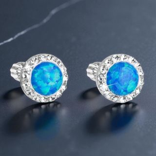 mSperk.sk - Tip na darček č. 162🤩 Strieborné náušnice so syntetickým opálom a Preciosa crystals #darček #zima #darcek...